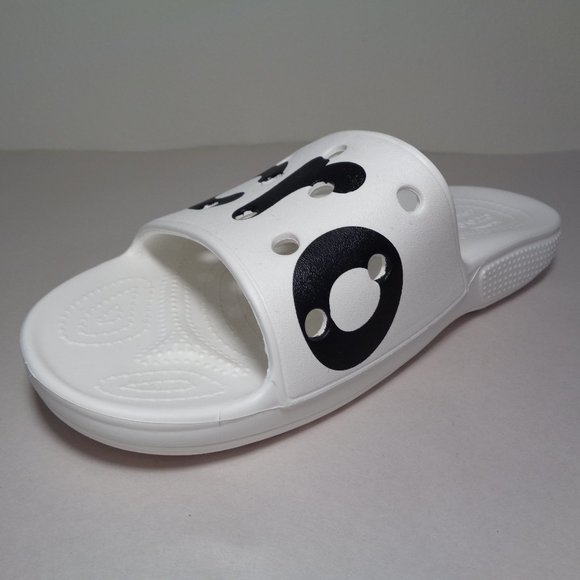 Crocs Size 7 CLASSIC LOGO White Black Slides Sandals New Men\'s Shoes main image 9